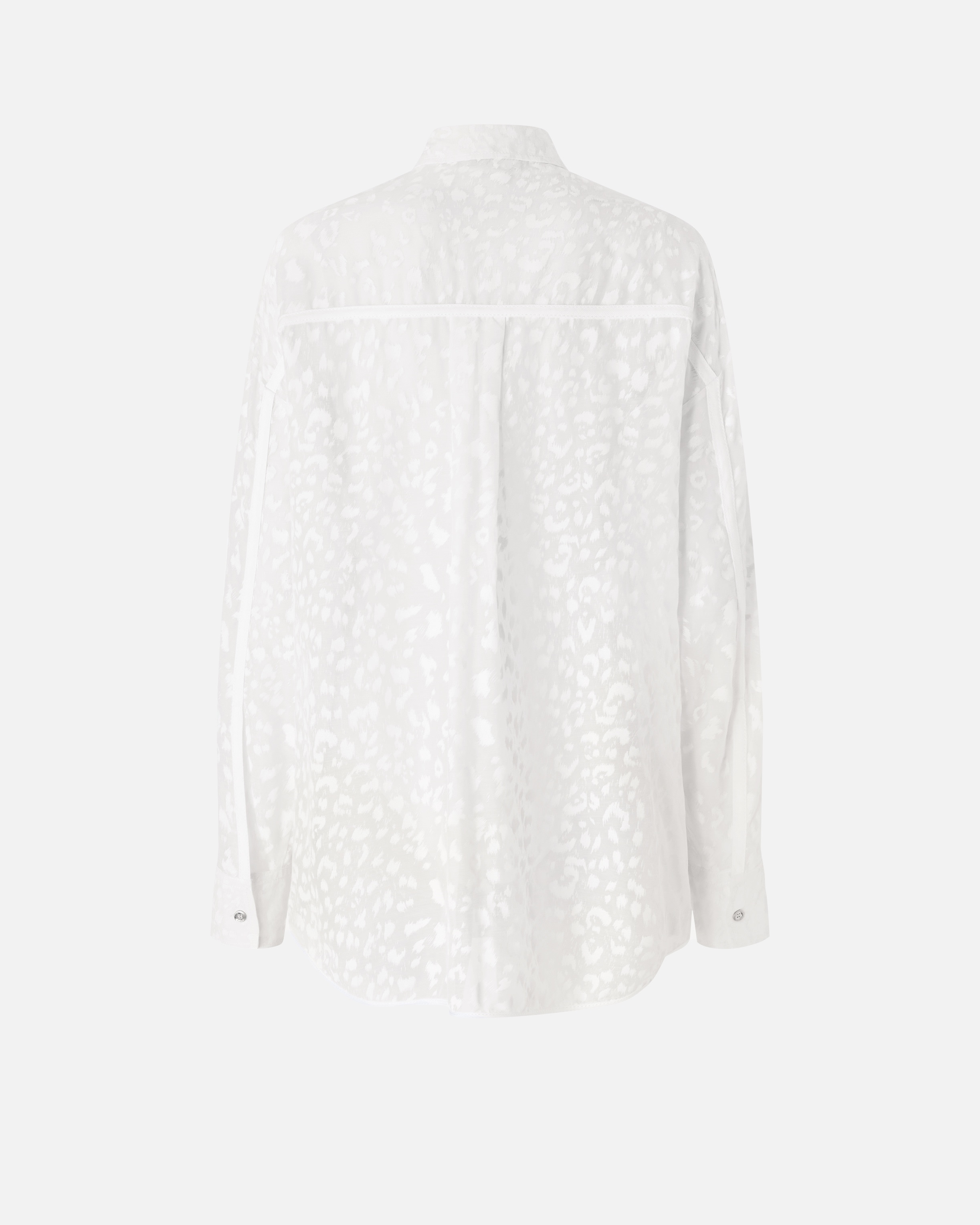PRINTED TRANSPARENT SILK-BLEND VOILE SHIRT - 6