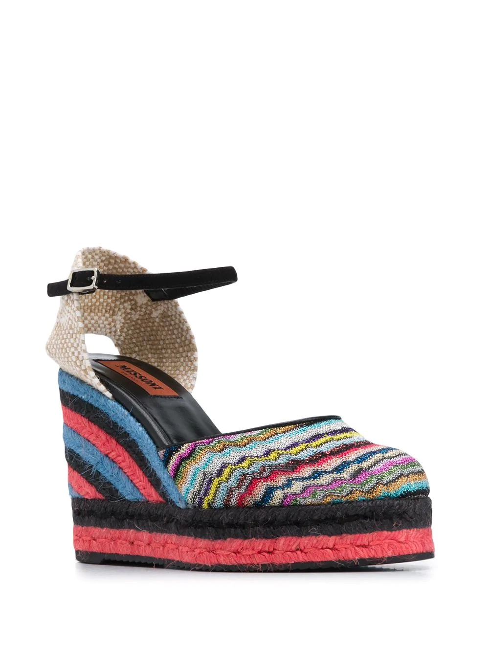 striped wedge sandals - 2