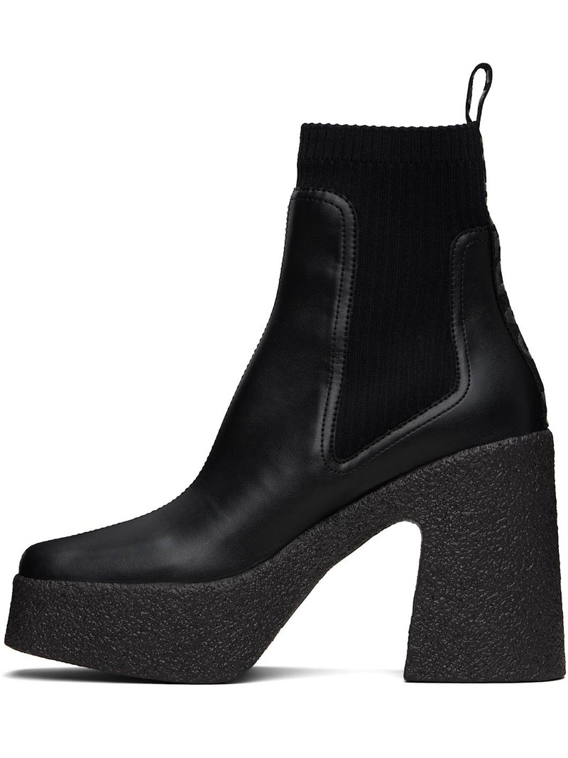 Stella McCartney Black Skyla Heeled Sock Chelsea Boots outlook