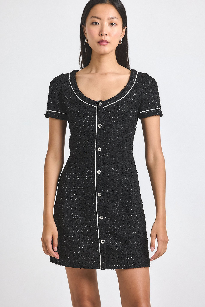 CIARA GALAXY TWEED SHORT SLEEVE DRESS 1