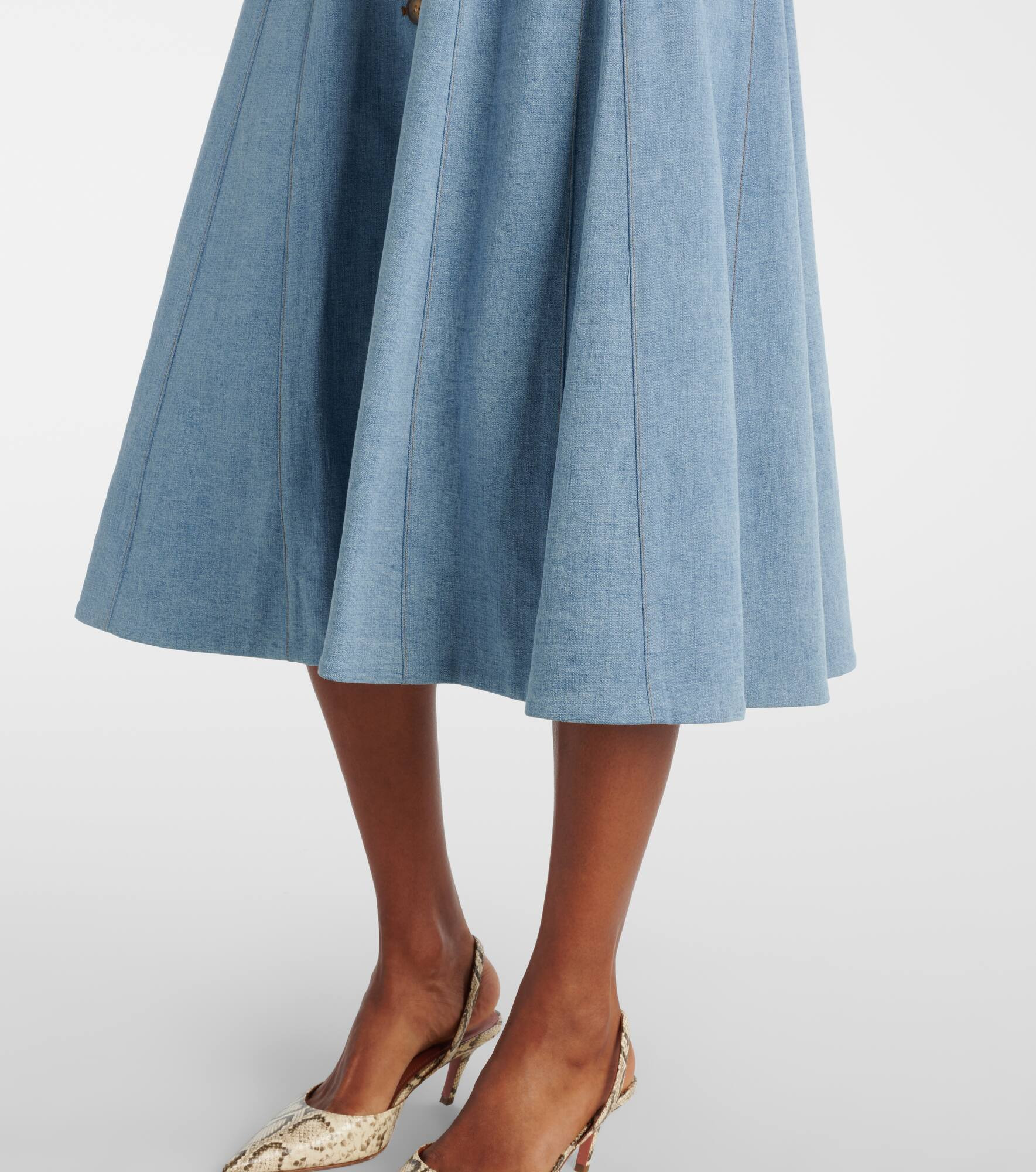 Lou pleated denim midi dress - 5