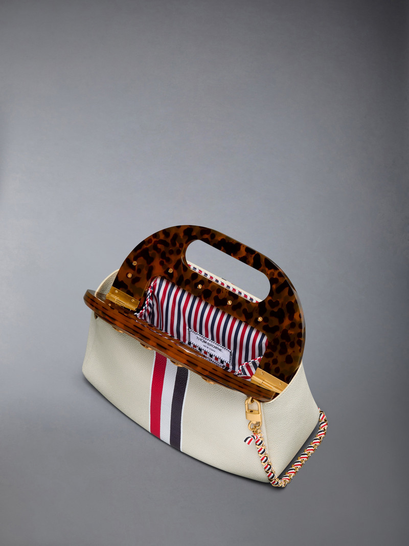 RWB STRIPE MINI TEVIOT BAG IN PEBBLE GRAIN LEATHER 4