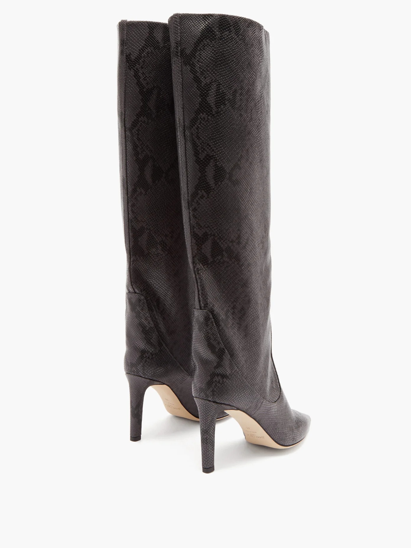 Mavis 85 python-effect leather knee-high boots - 4