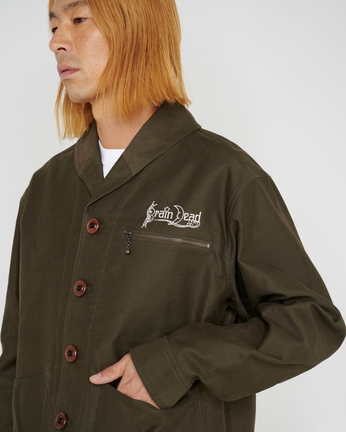 Shawl Collar Work Jacket - Mallard - 4
