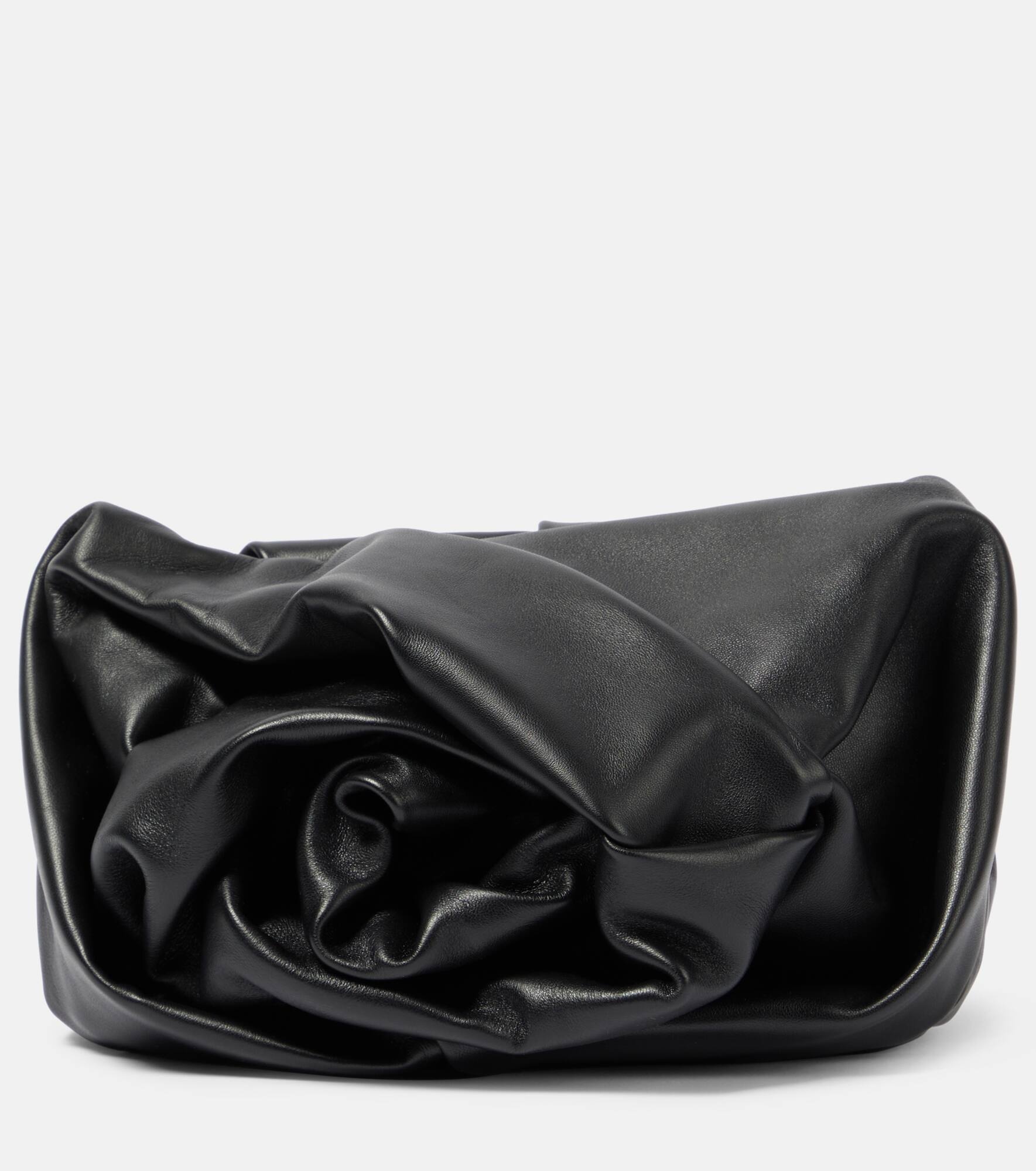 Rose leather clutch - 1