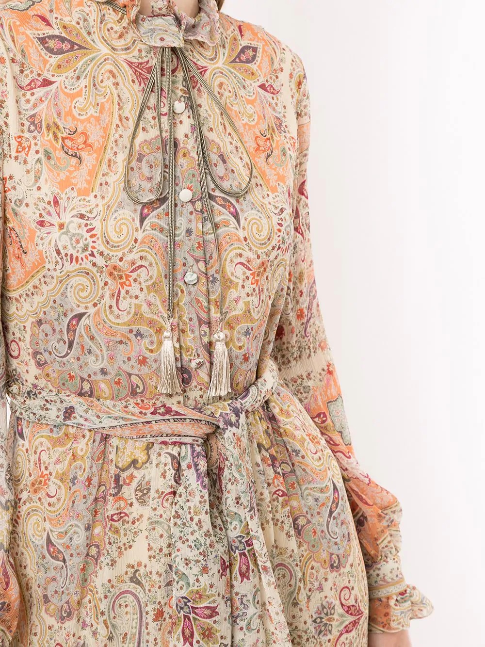 tasseled paisley midi dress - 5