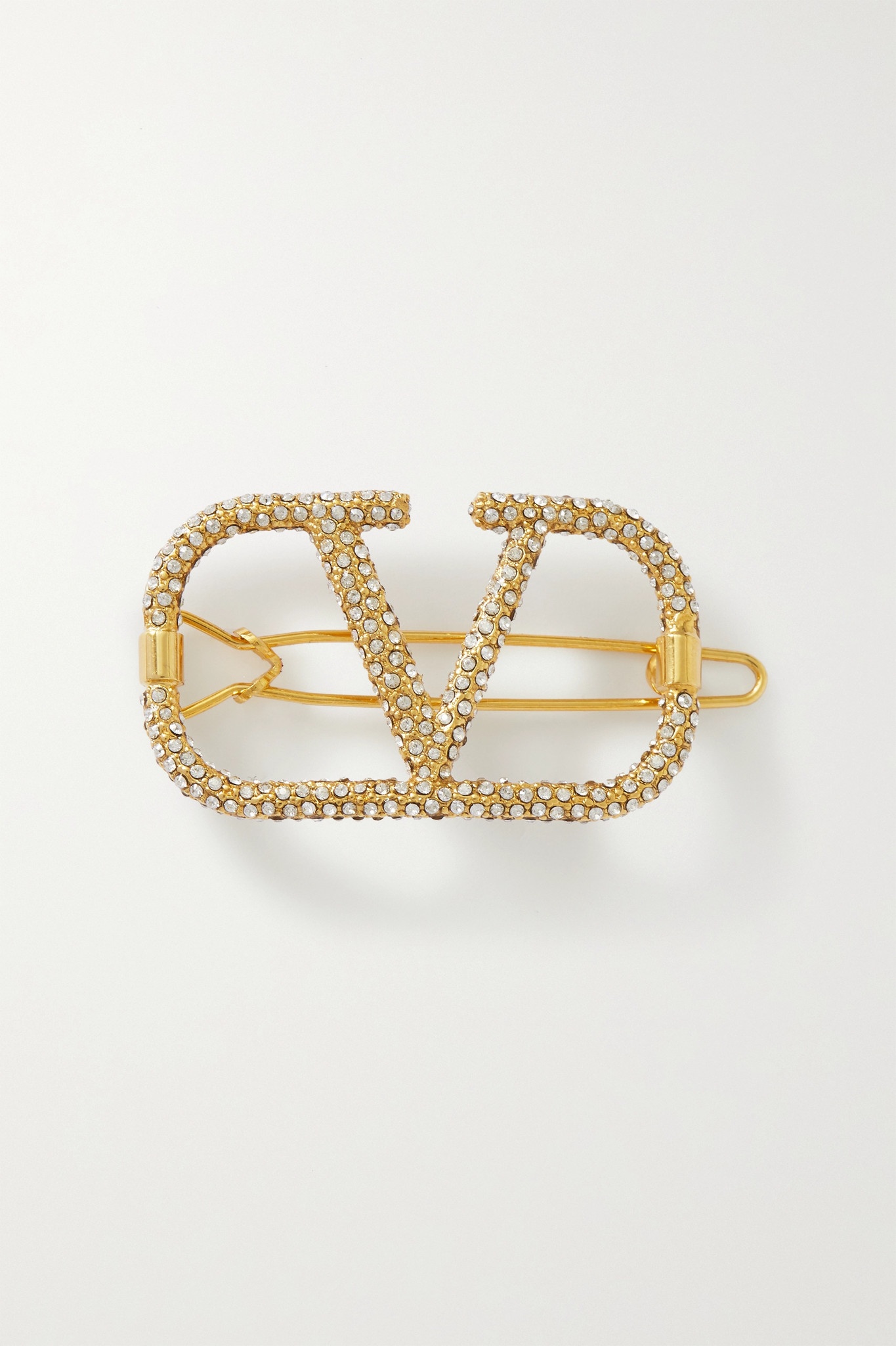 Valentino Garavani gold-tone crystal hair clip - 1