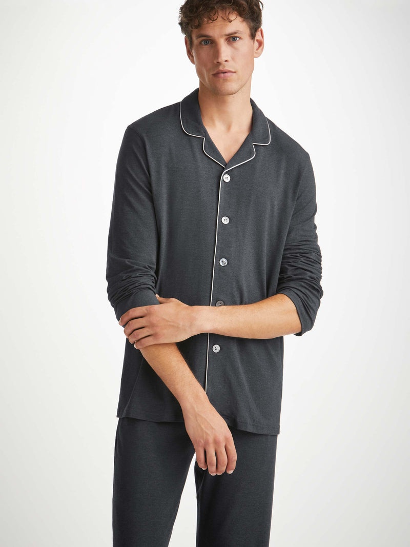 Men's Modern Fit Pyjamas Marlowe Micro Modal Stretch Anthracite - 2