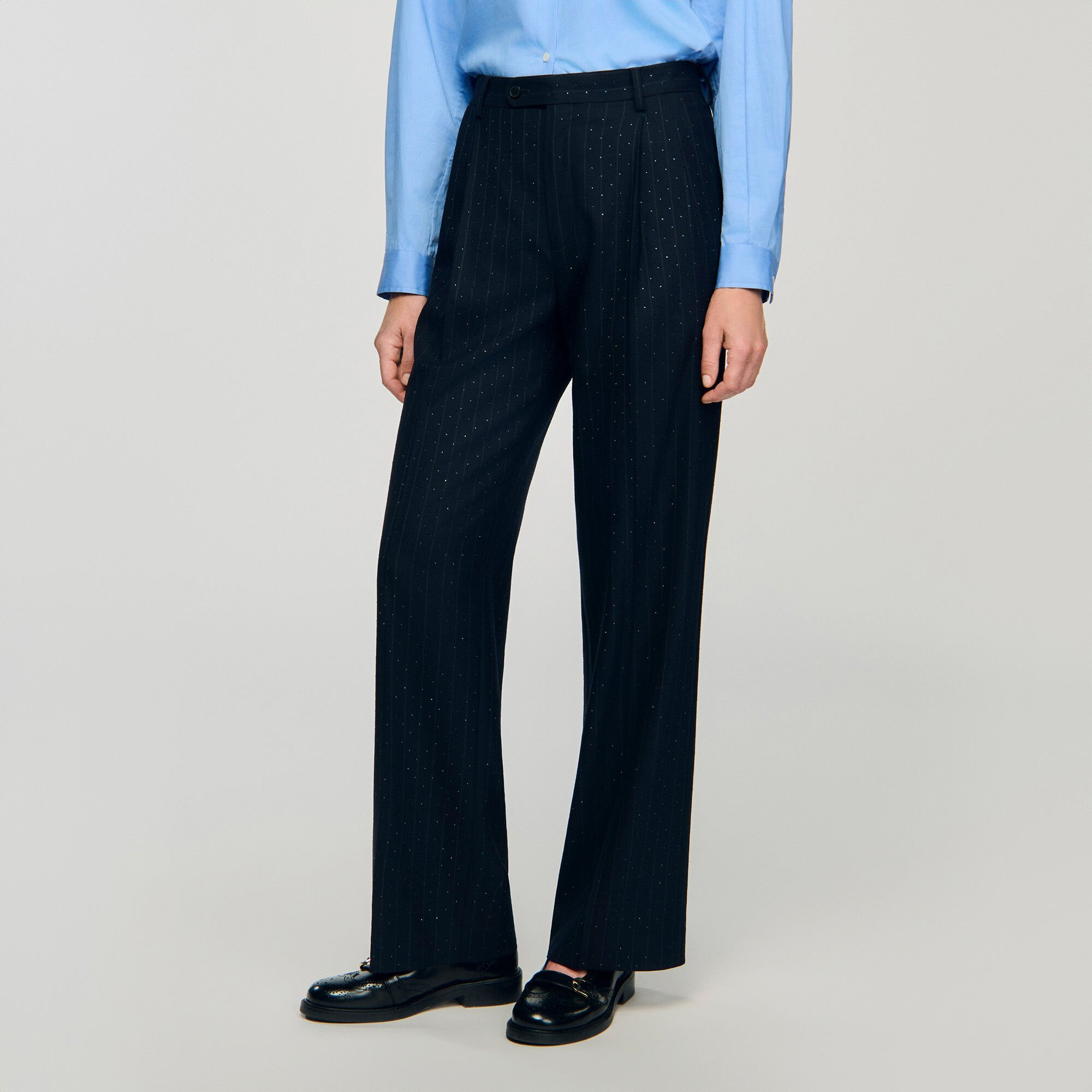 RHINESTONE STRIPED TROUSERS - 4