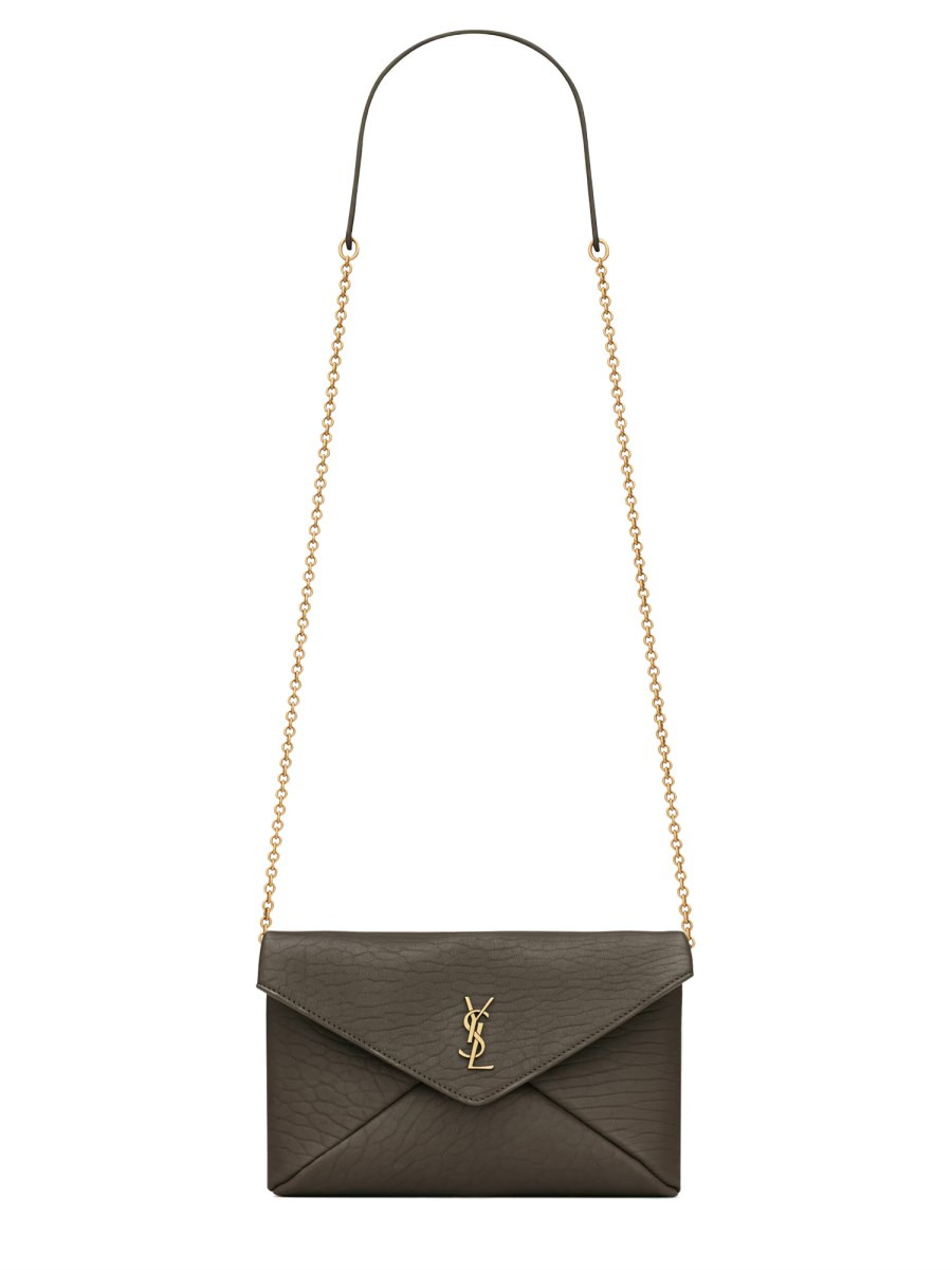 LEATHER CLUTCH BAG WITH CHAIN CASSANDRE - 1