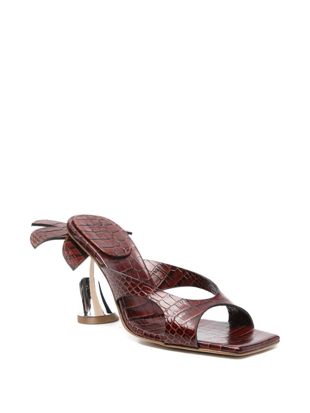 90mm crocodile-effect heeled sandals - 2