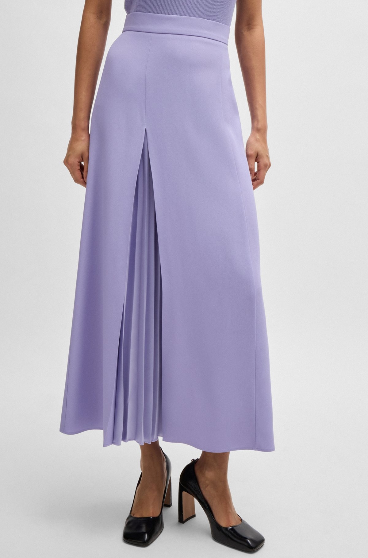 MAXI SKIRT WITH PLISSÉ DETAIL - 5