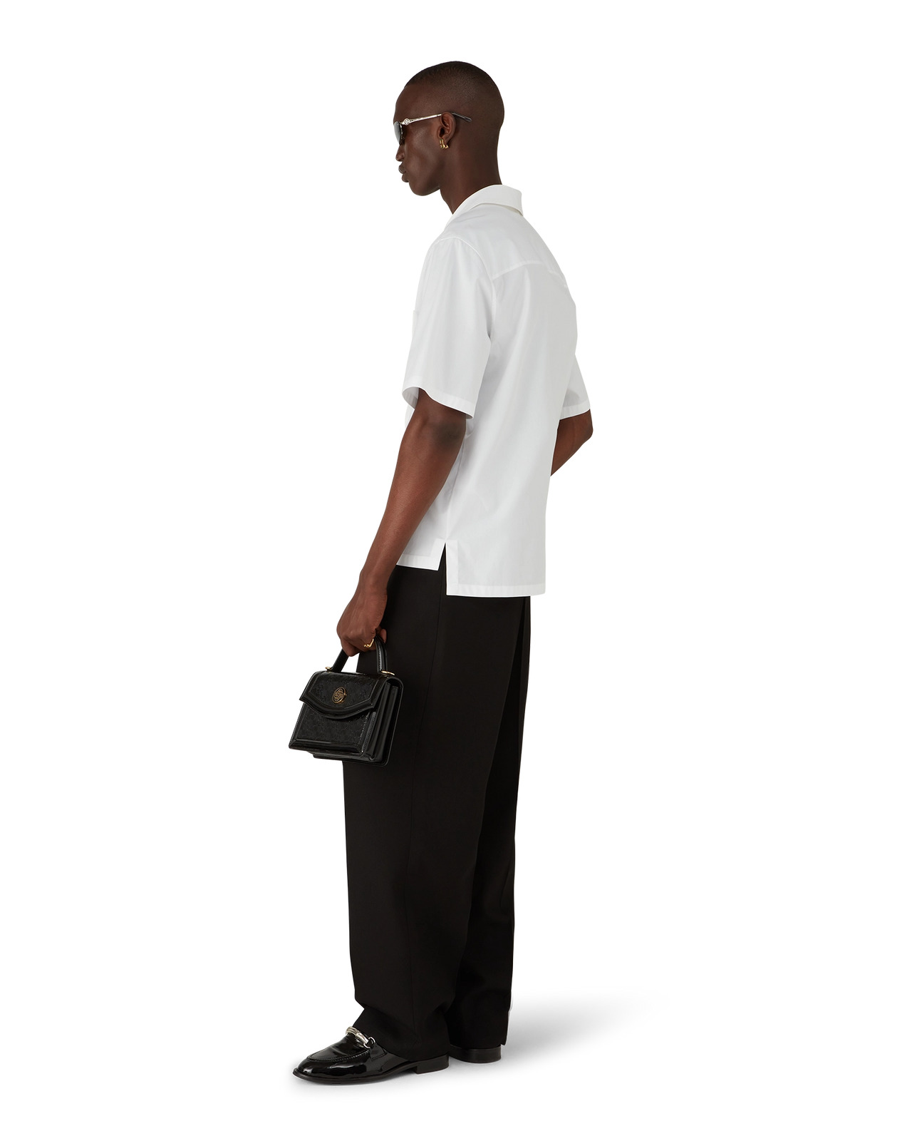 Cotton Poplin Embroidered Short Sleeve Shirt | Casablanca Paris - 3
