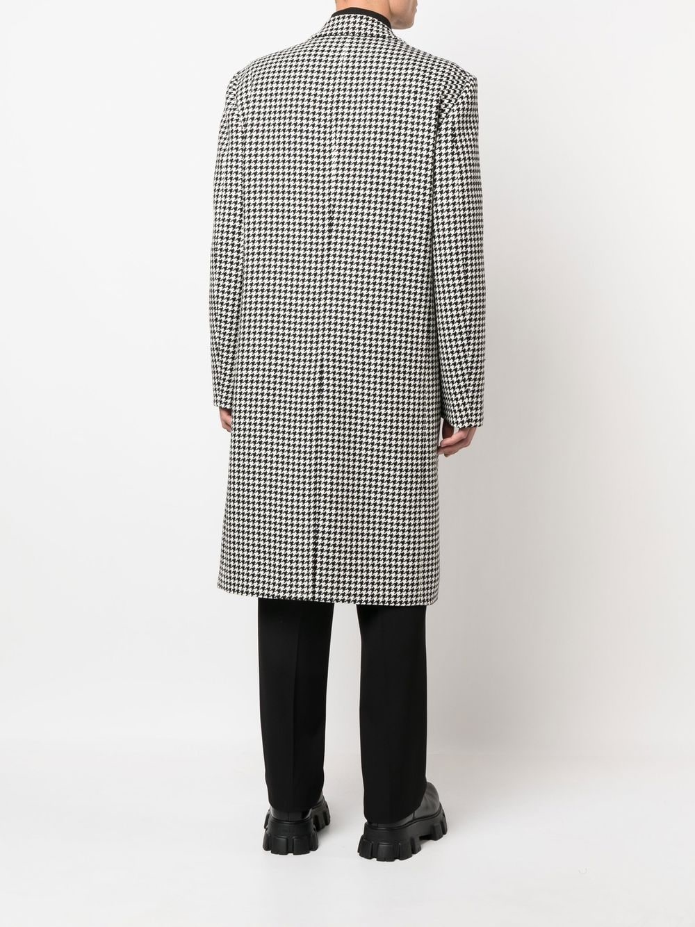 houndstooth single-breasted coat - 4