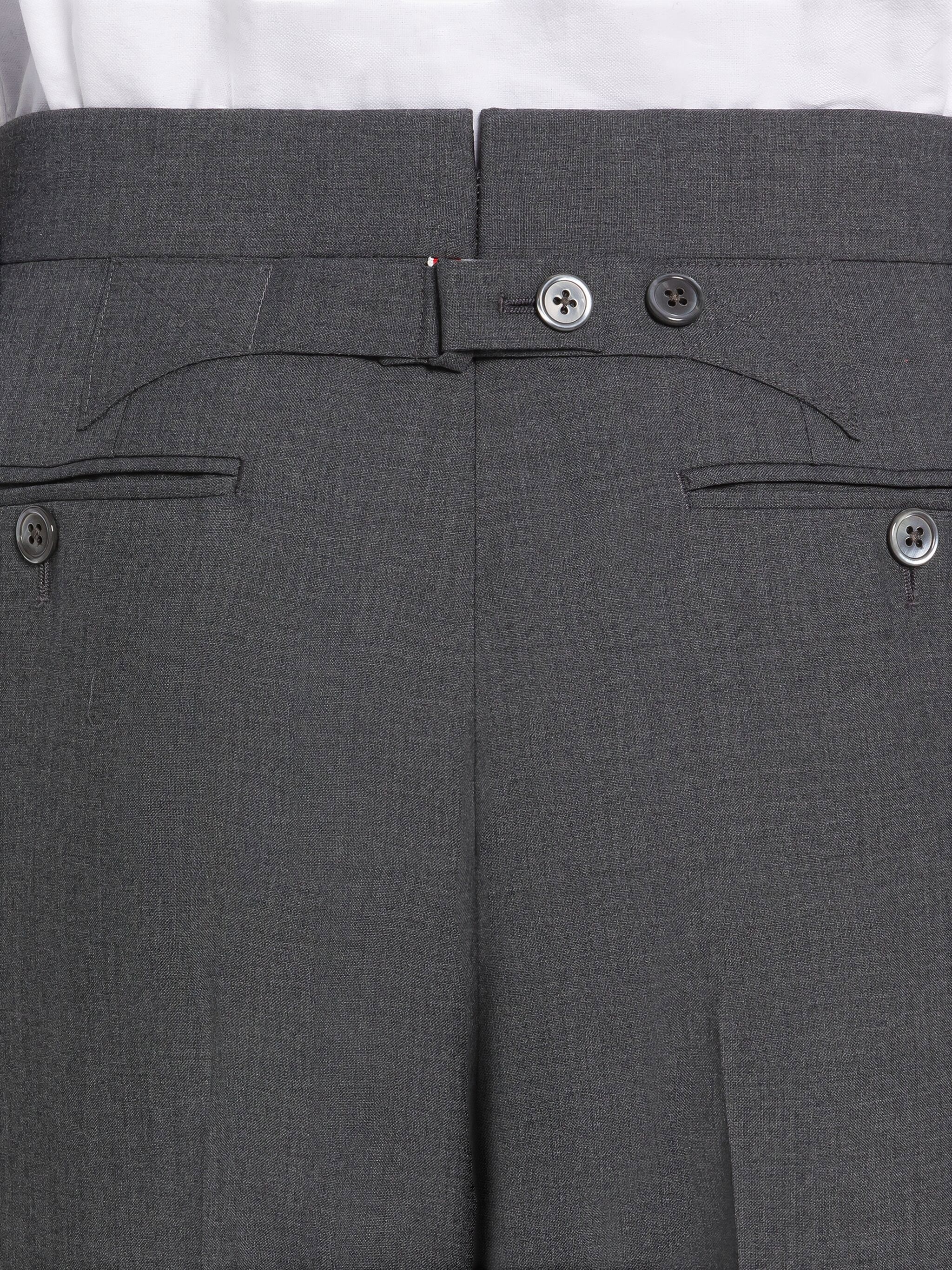 PLAIN WEAVE SUITING 4-BAR CLASSIC BACKSTRAP TROUSER - 6