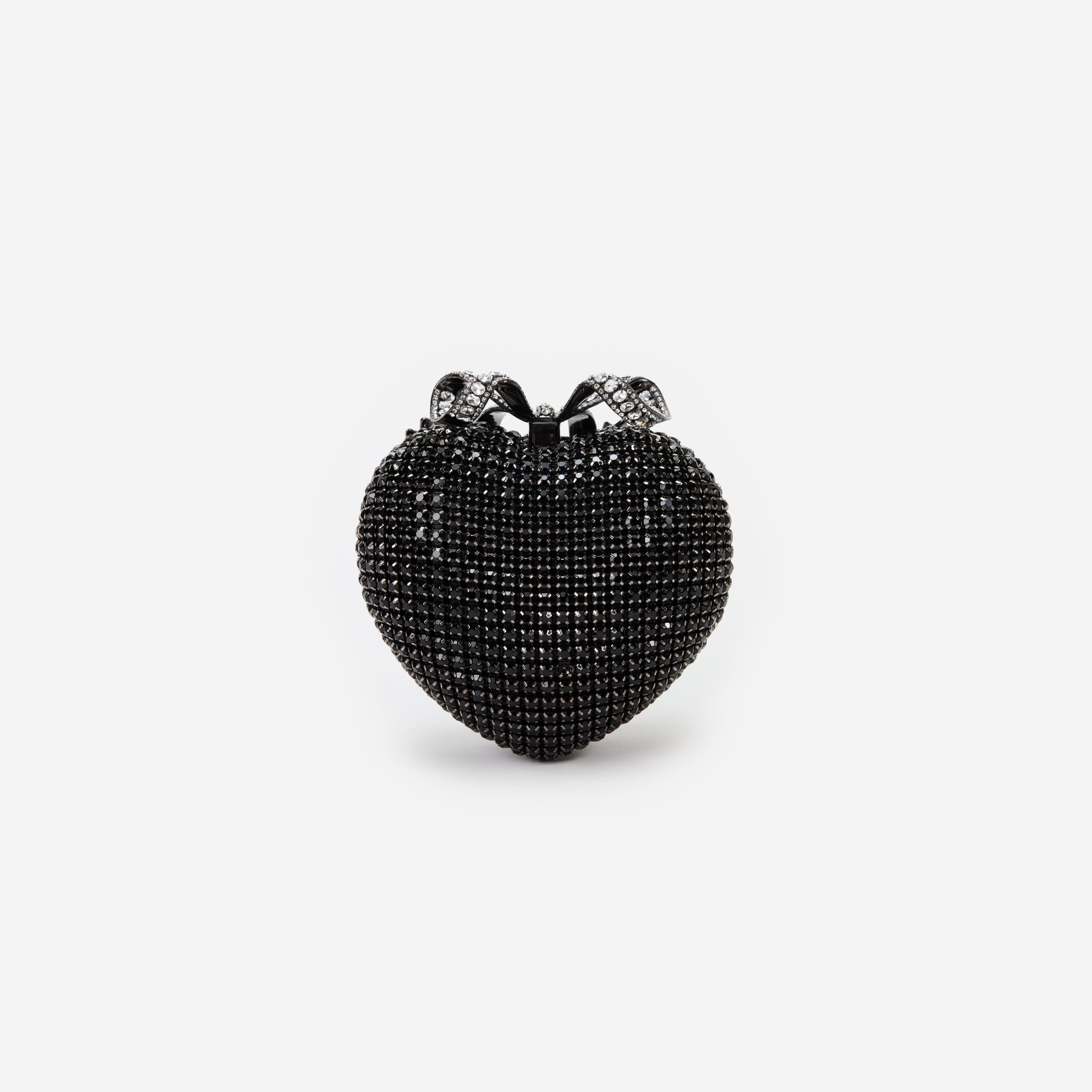 Black Crystal Heart Clutch - 3