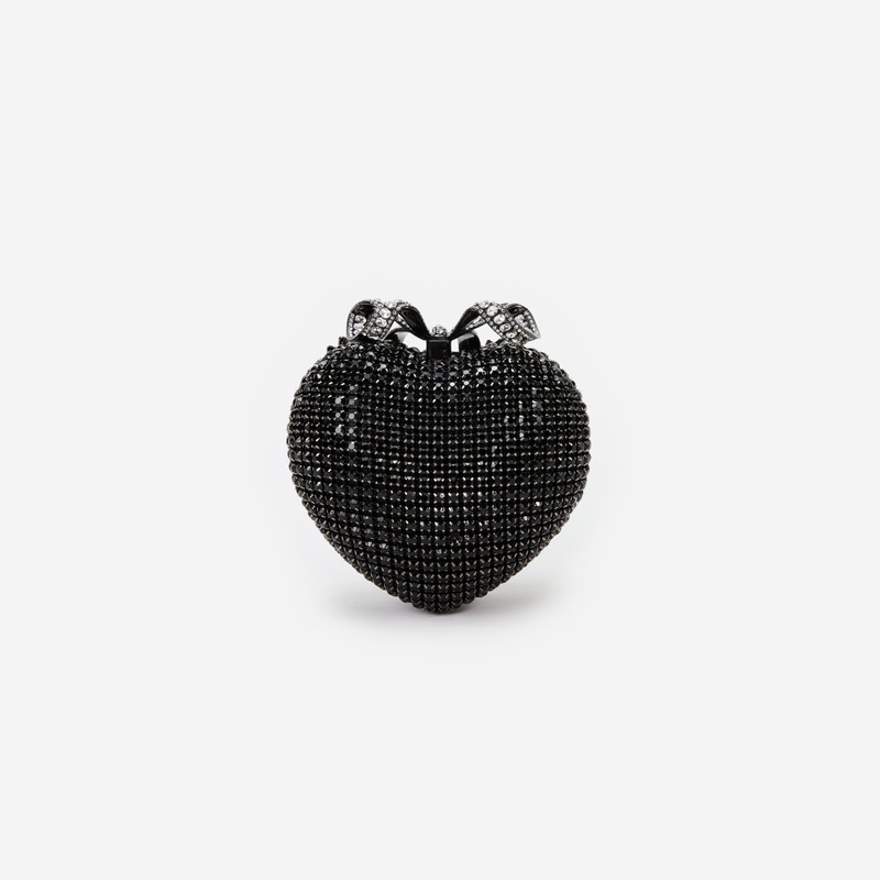 Black Crystal Heart Clutch 3