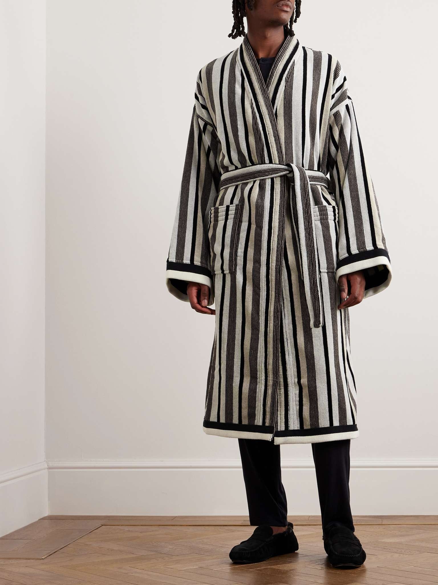 Craig Striped Cotton-Terry Jacquard Robe - 2