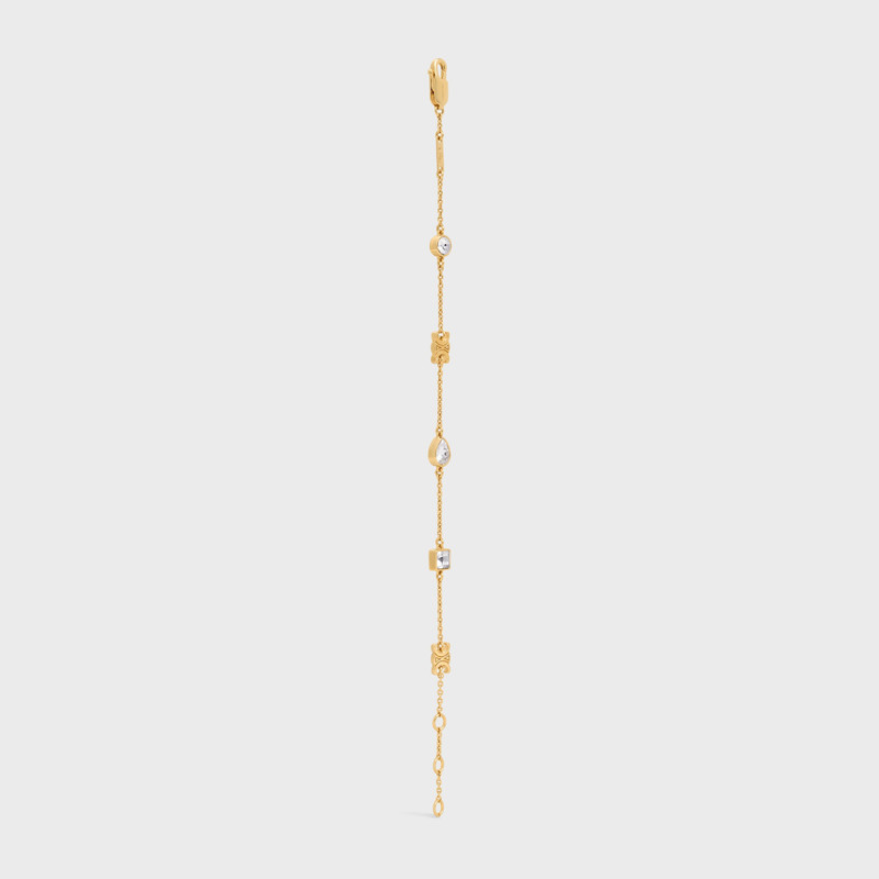 CELINE Triomphe Twinkle Bracelet in Strass and Brass with Gold Finish outlook