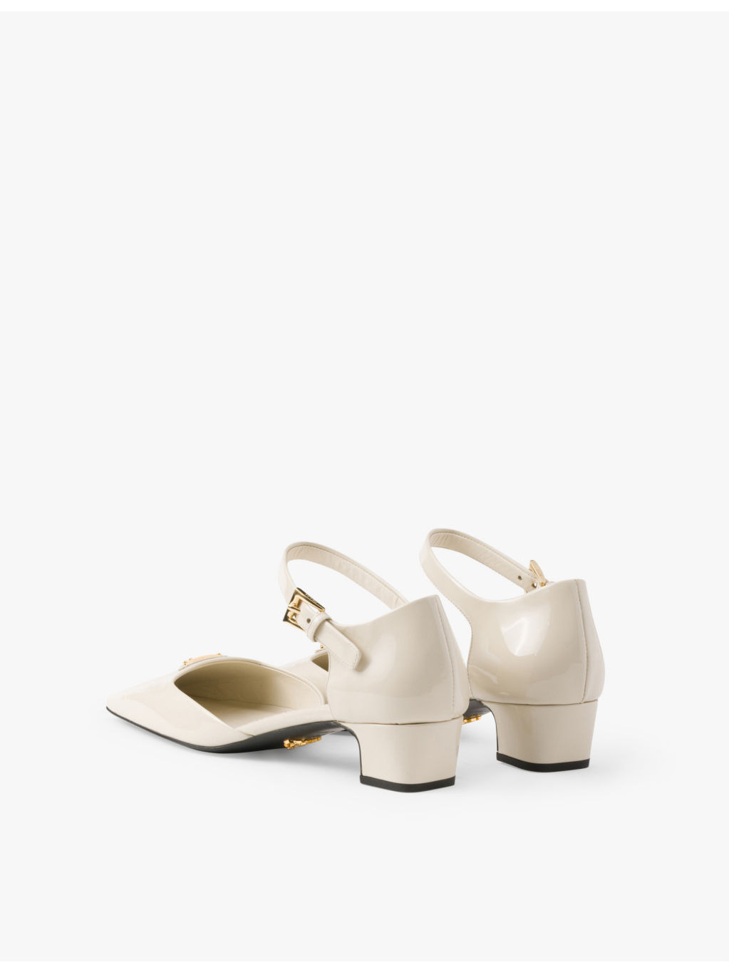 Brand-plaque patent-leather Mary Jane courts - 4