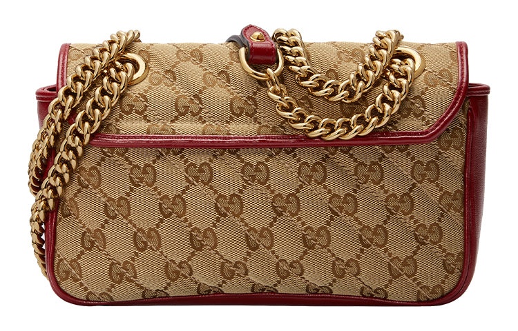 (WMNS) Gucci GG Marmont mini Brown Red color combination 446744-HVKEG-8561 - 3