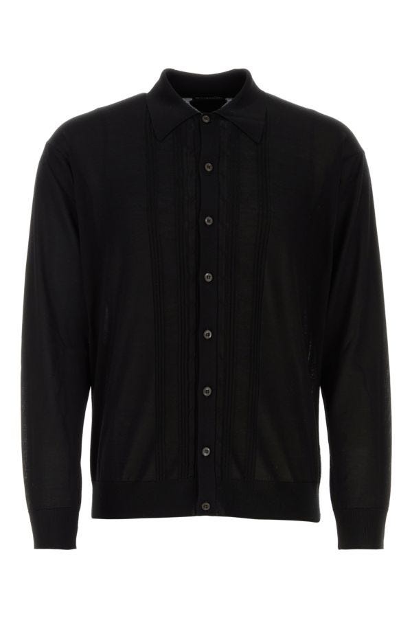 Prada Man Black Silk Cardigan - 1