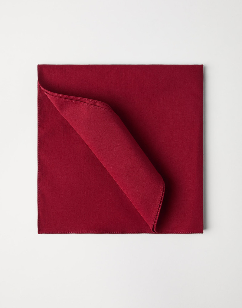 Red cotton twill pocket square for tuxedo 1