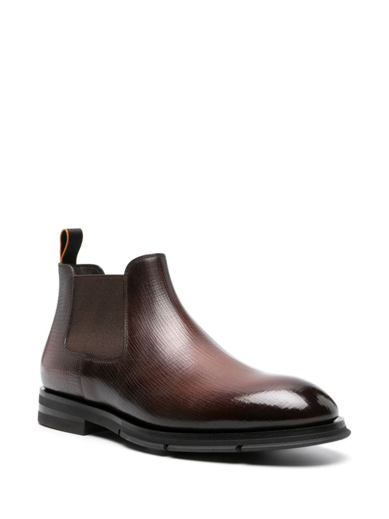 Santoni textured leather chelsea boots outlook