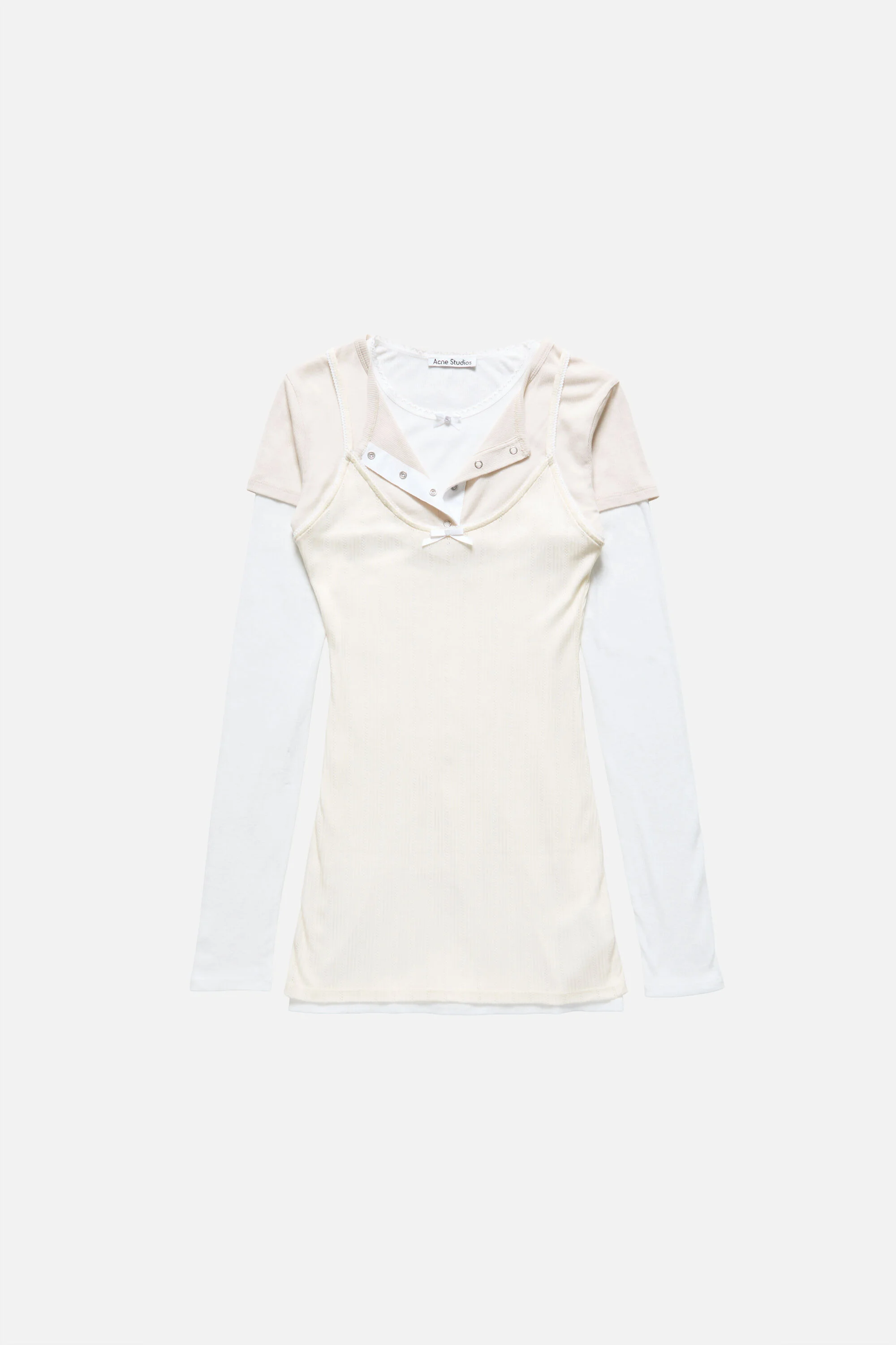 Layered mini dress - White/Off White - 1