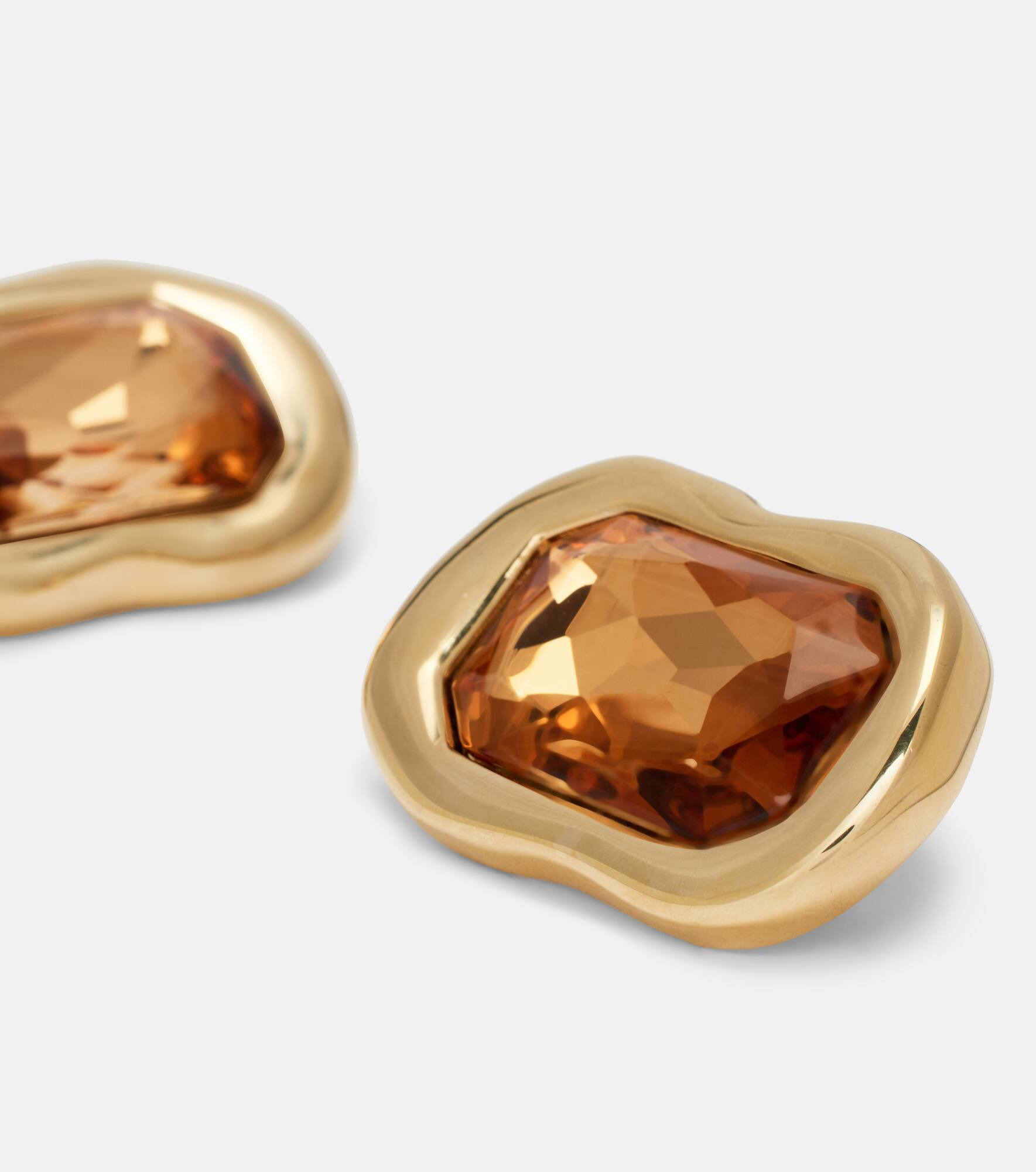 Sculptural Crystal embellished earrings - 4