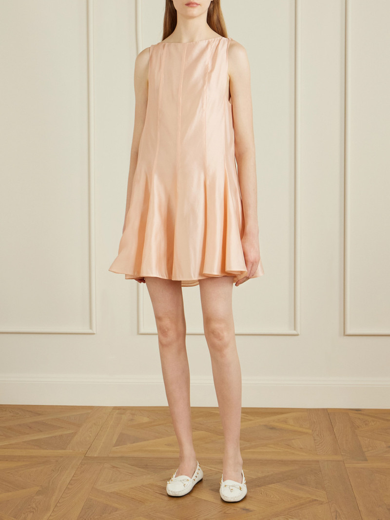 KHAITE Mags Paneled Satin-twill Mini Dress outlook