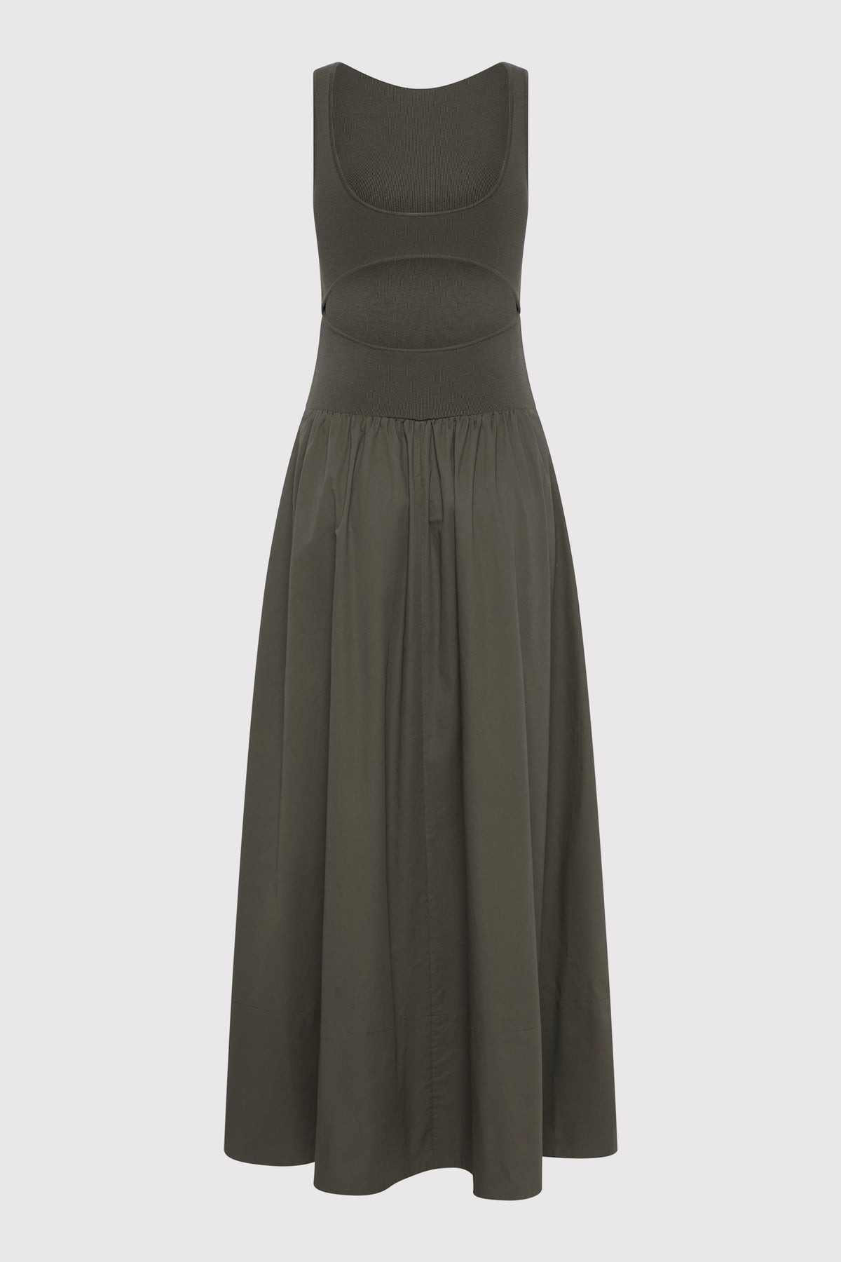 Bateau Cut Out Dress - Khaki - 7