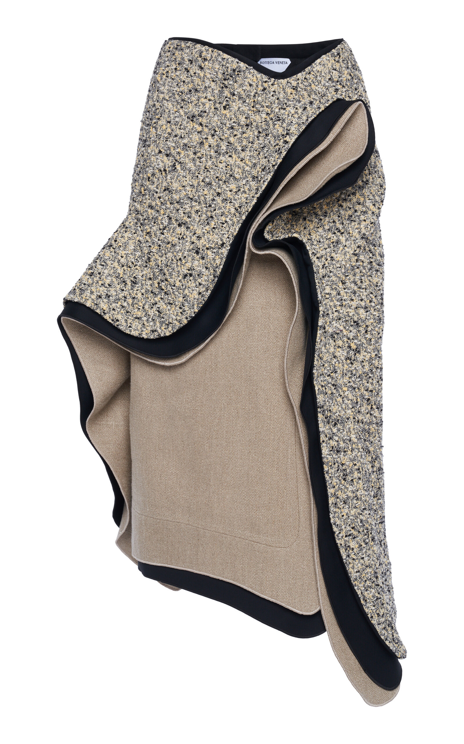 Layered Cotton-Blend Midi Skirt neutral - 1