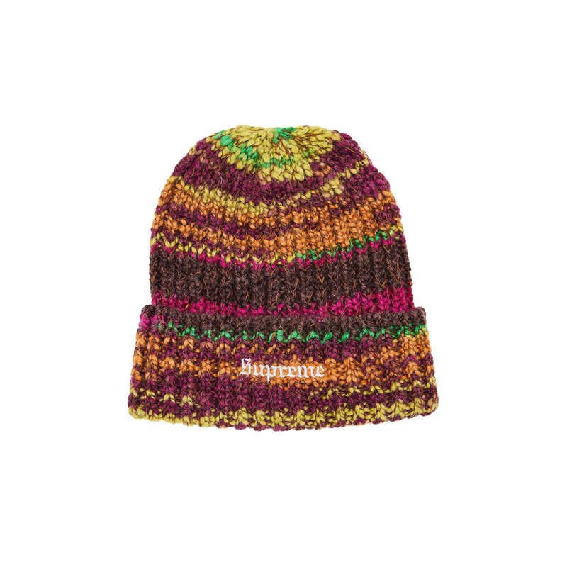 Supreme Space Dye Stripe Beanie 'Brown' - 1