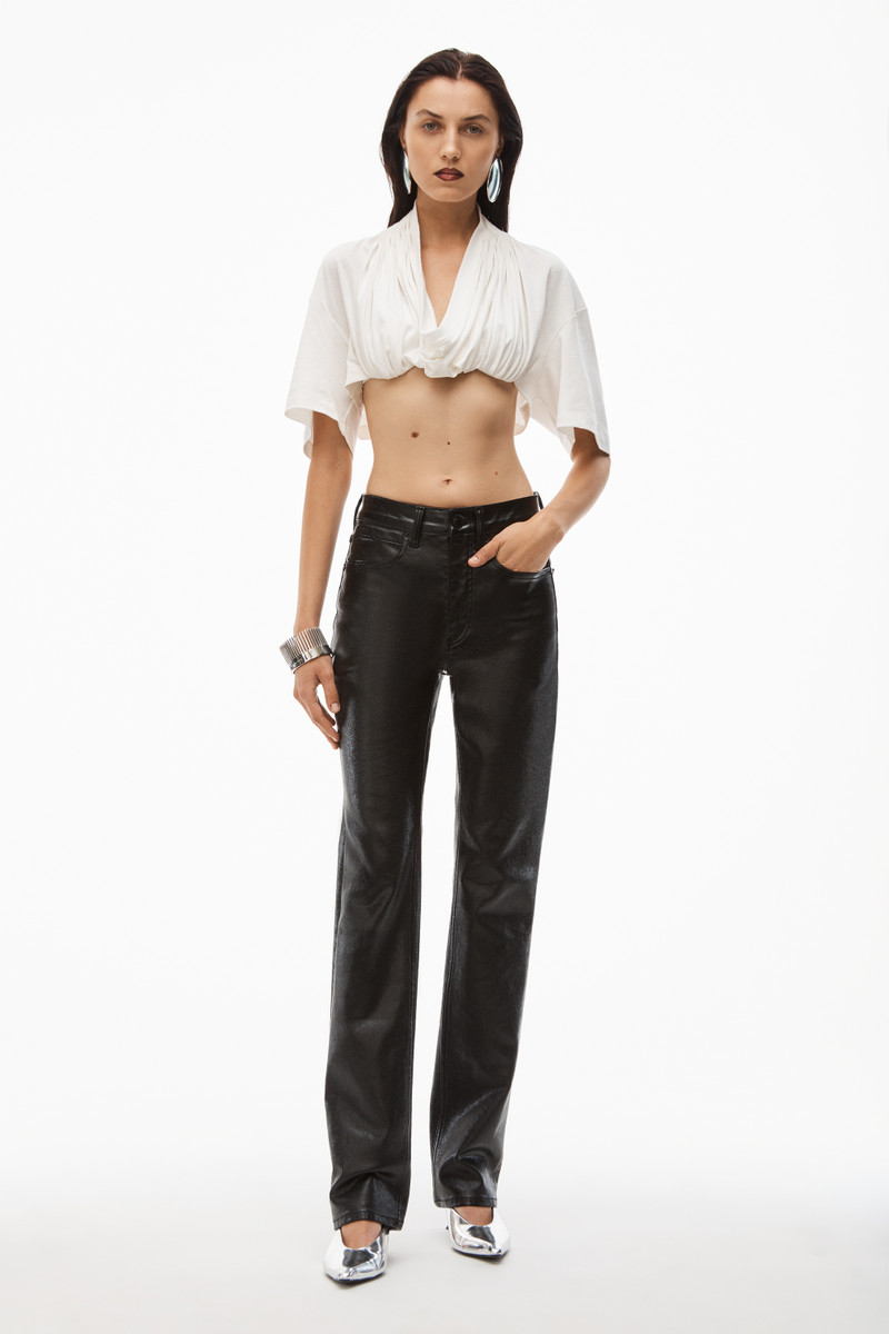 Alexander Wang FLY JEAN IN COATED BLACK DENIM outlook