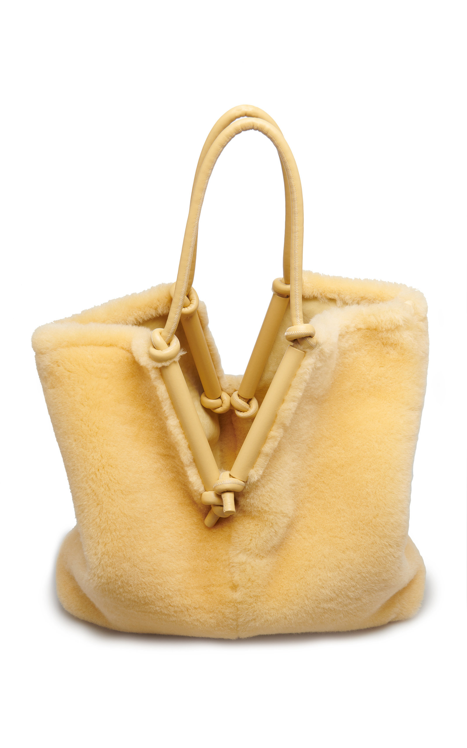 Reversible Oversized Shearling Tote Bag neutral - 7