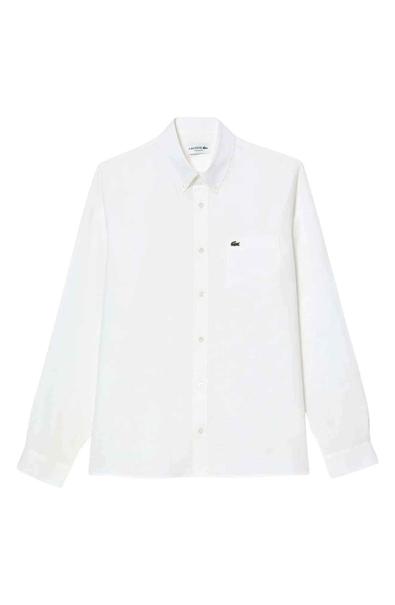 Regular Fit Linen Button-Down Shirt - 4