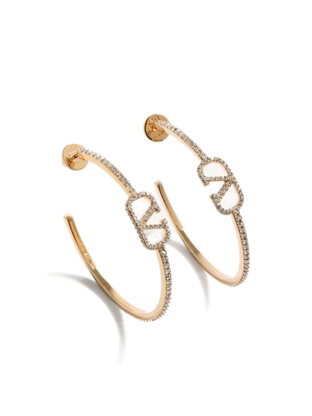 VLogo Signature crystal hoop earrings - 3