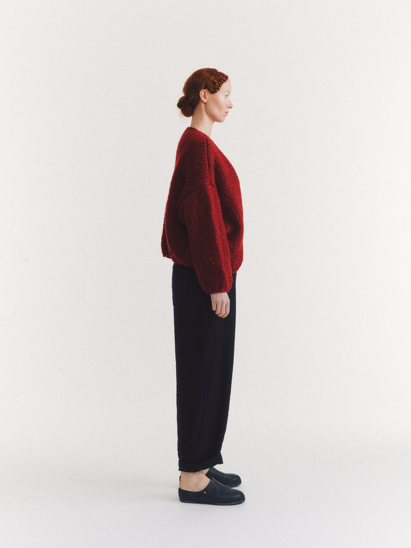 SHORT CARDIGAN - SOFTY MARLED - RED/RED 4