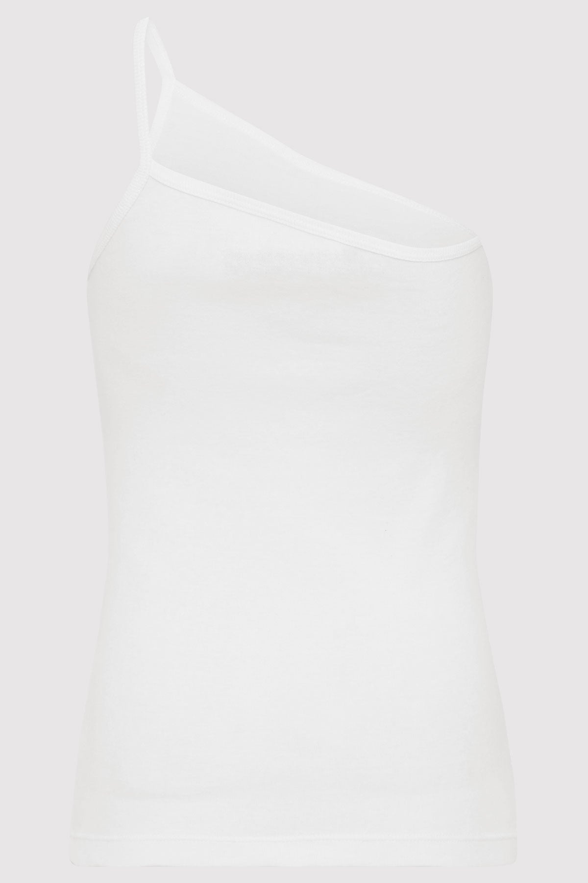 Organic Cotton One Shoulder Tank - White - 5