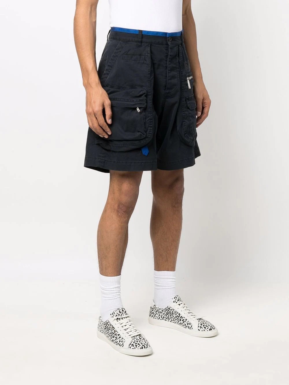 logo-detail cargo shorts - 3