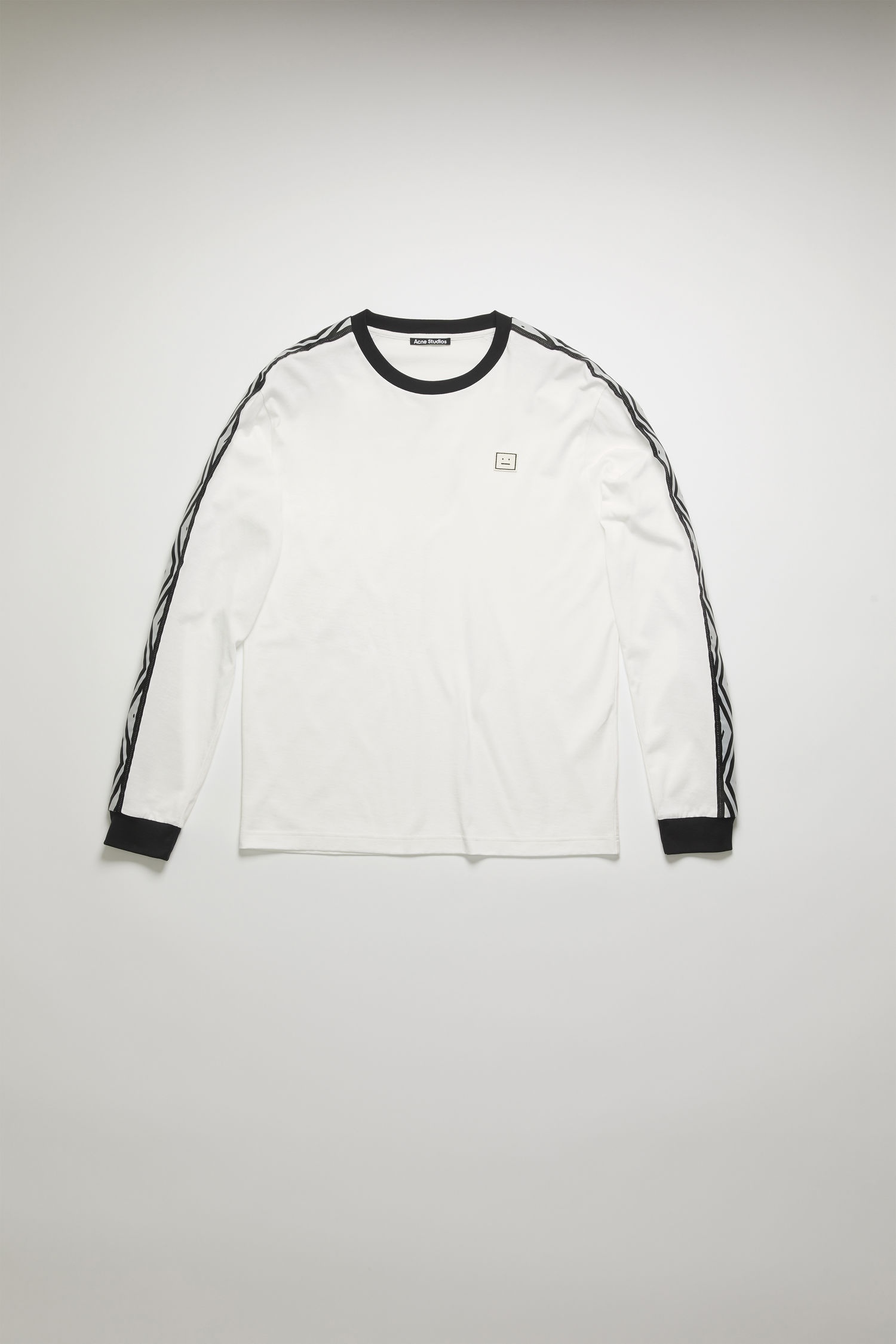 Logo stripe long sleeve t-shirt optic white - 1