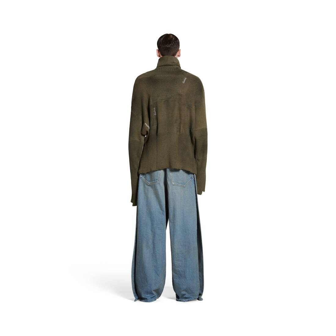 Balenciaga Upcycled Socks Sweater in Dark Green - 4