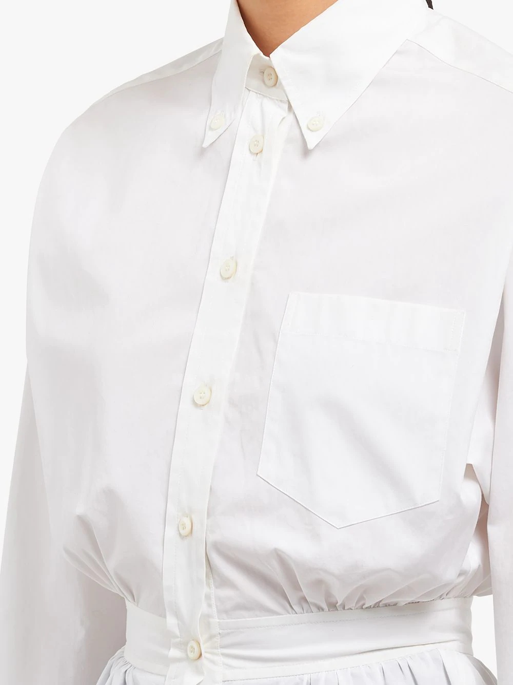 cinched waist poplin shirt - 5