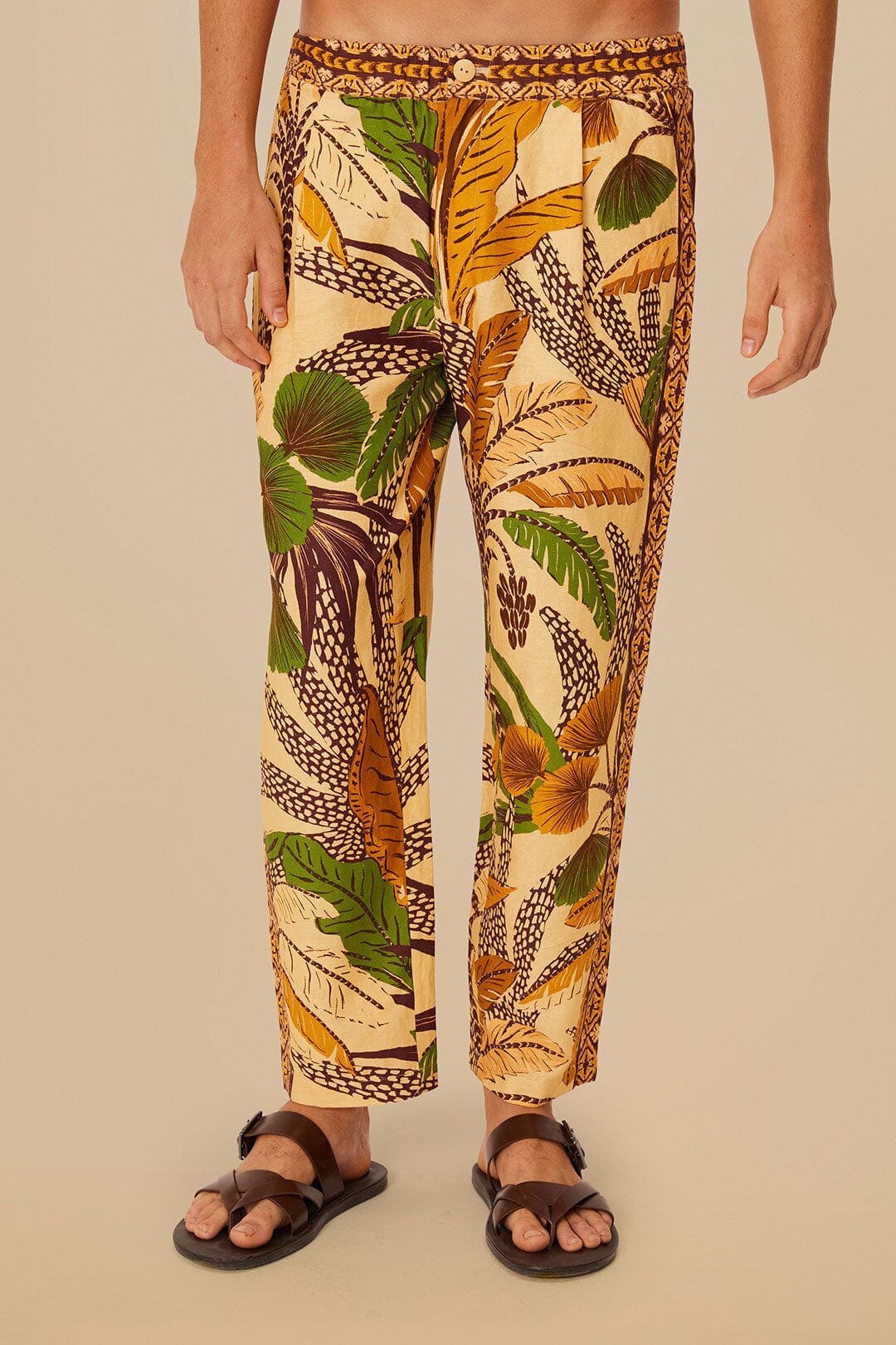 Sand Foliage Sketch Lenzing™ Ecovero™ Euroflax™ Pants - 4