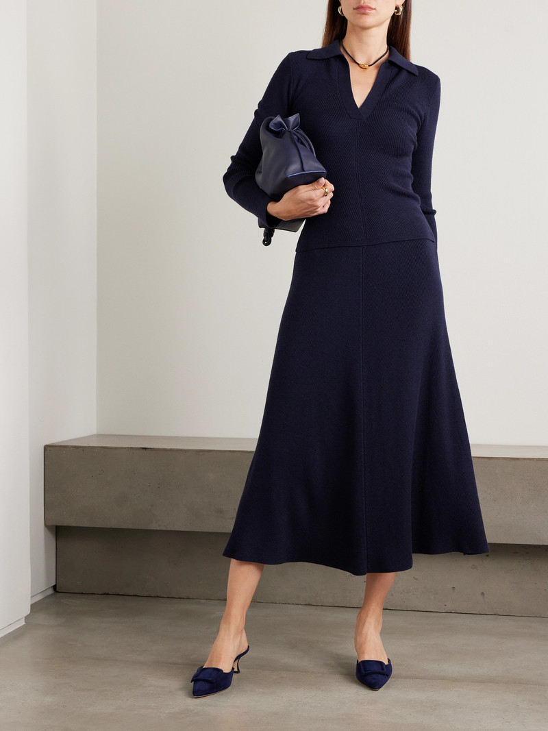 EMILIA WICKSTEAD Austin Ribbed Wool Polo Shirt outlook