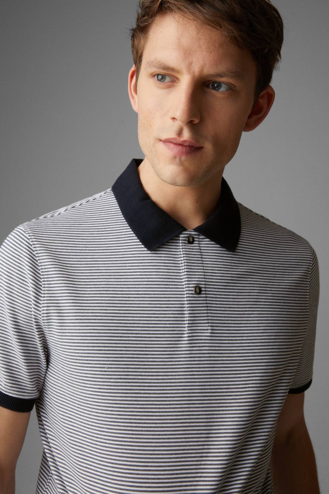 CLAUS POLO SHIRT IN NAVY BLUE/WHITE - 4