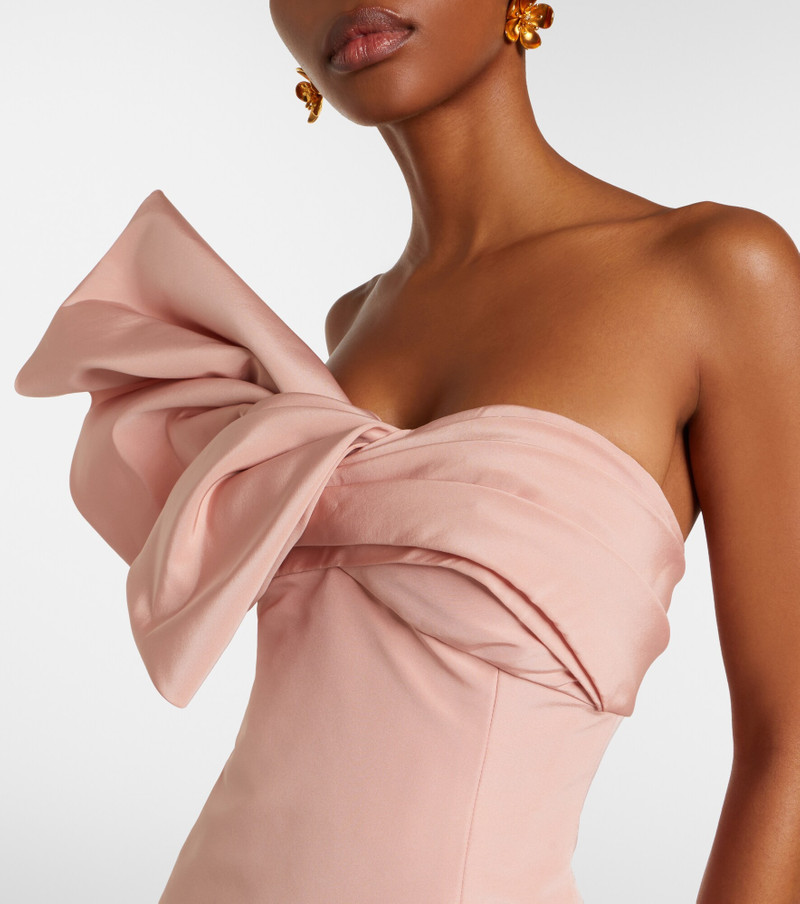 Bow-detail draped silk faille gown 3