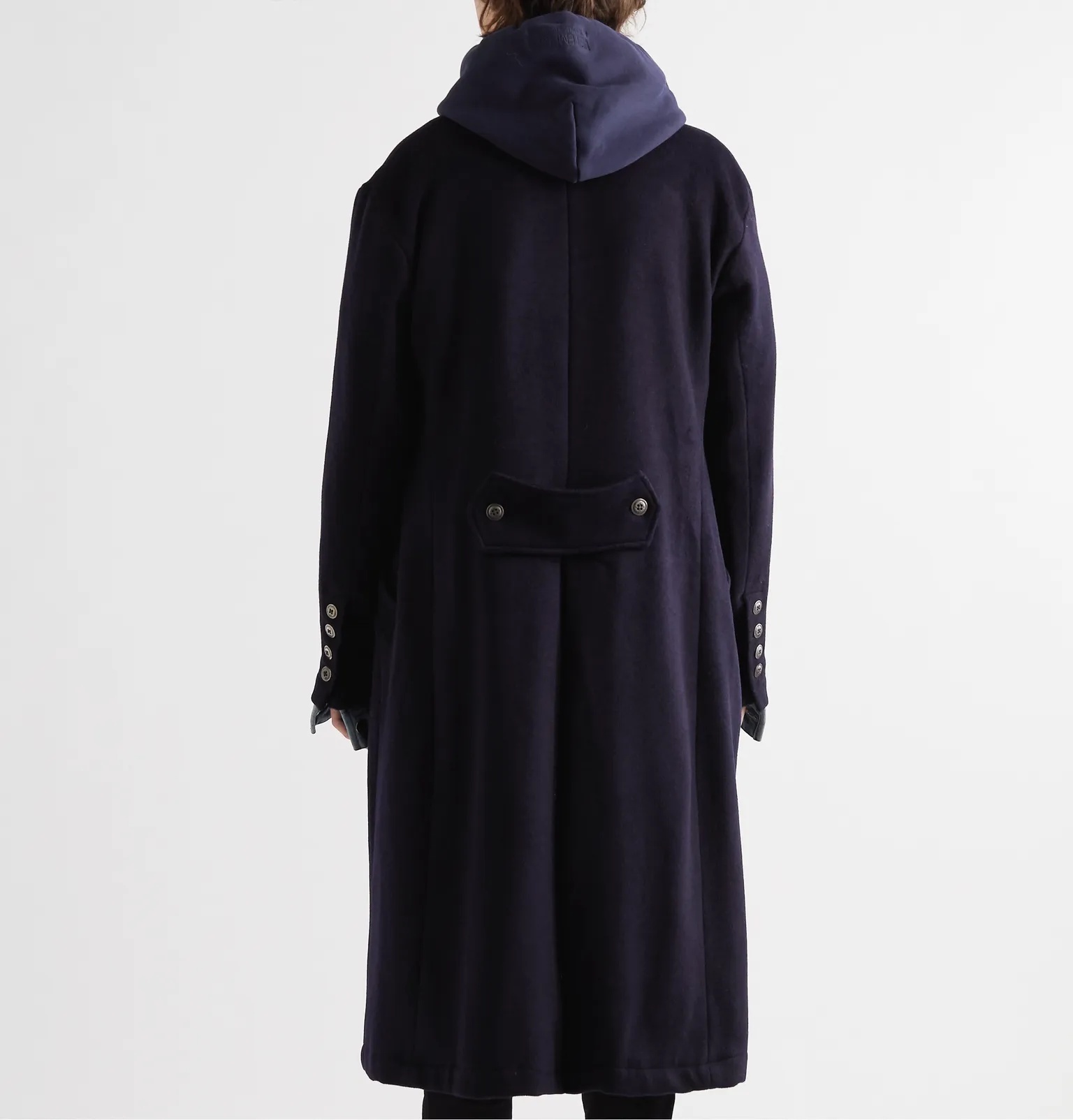 Layered Denim-Panelled Cashmere-Blend Coat - 4