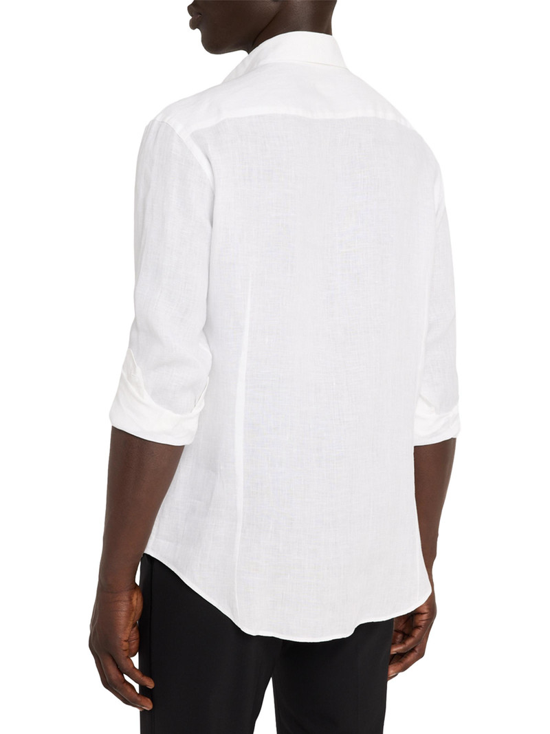 Men's Linen Button-Front Sport Shirt - White 5